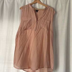 Torrid peach linen blouse.